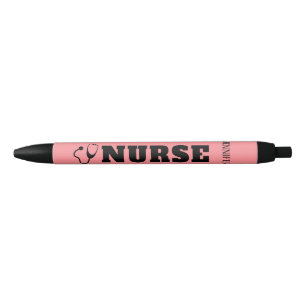 Aangepaste zure Stethoscoop koraal roze Zwarte Inkt Pen