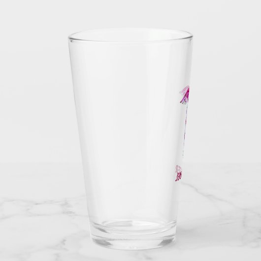 Aangepaste zurenretro roze Blauwgroen kaduceus Glas (Rechts)