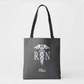 Aangepaste zurg RN grijs witte kaduceus Medical Tote Bag (Voorkant)