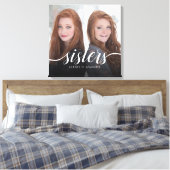 Aangepaste zussers Foto-handschrift Canvas Afdruk (Insitu (Slaapkamer))