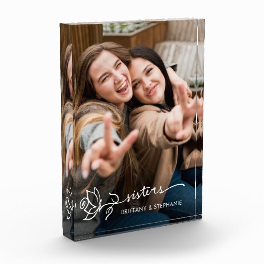 Aangepaste Zusters Broer Zusje Keepsake Fotoblok (Links)