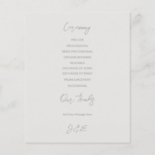 Aangepaste Zwaan Trouwprogramma Flyer (Achterkant)