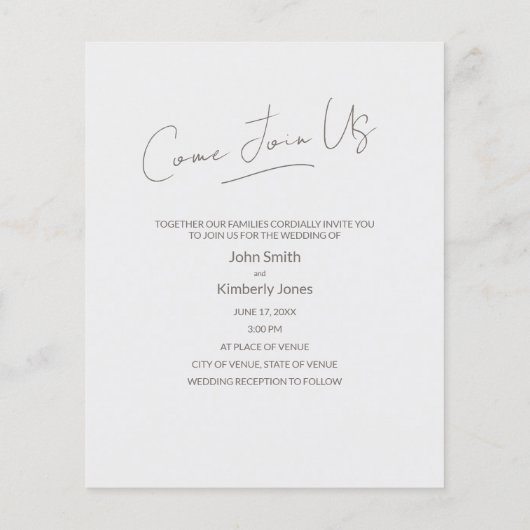 Aangepaste Zwaan Wedding Flyers (Achterkant)