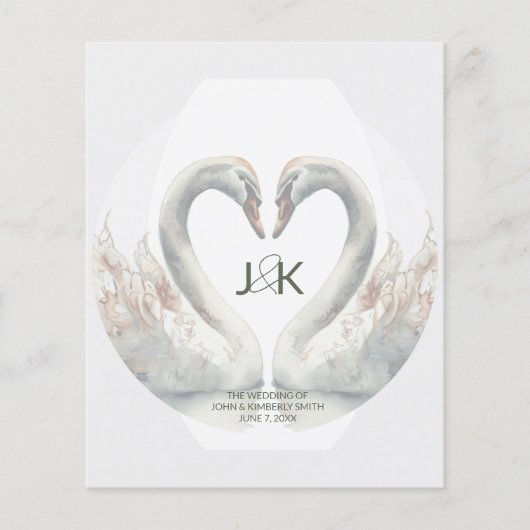 Aangepaste Zwaan Wedding Flyers (Voorkant)
