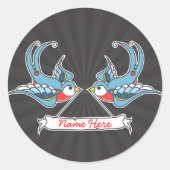 Aangepaste zwaluwen ronde sticker (Voorkant)