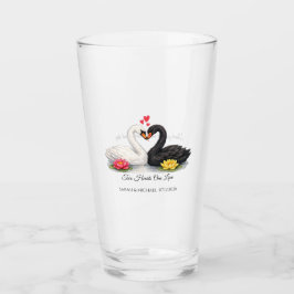 Aangepaste Zwanen Bruiloft Bedankt Glas Tumbler