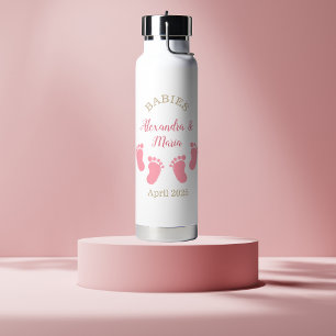 Aangepaste Zwangerschapsaankondiging Meisje Voetaf Waterfles