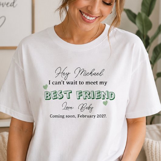aangepaste zwangerschapsaankondiging  t-shirt