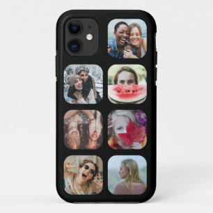 Aangepaste zwart 7 foto vierkante Sjabloon Case-Mate iPhone Case