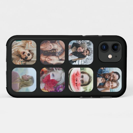 Aangepaste zwart 7 foto vierkante Sjabloon Case-Mate iPhone Case (Achterkant (horizontaal))