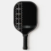 Aangepaste zwart en chroom gepersonaliseerd pickleball paddle (Achterkant)