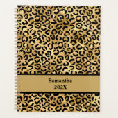 Aangepaste zwart- en Gold-luipaard afdrukken Planner (Voorkant)