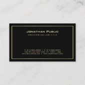 Aangepaste zwart en goud elegante typografie Sjabl Visitekaartje (Achterkant)