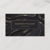 Aangepaste zwart en goud Glitter Professional Visitekaartje (Voorkant)