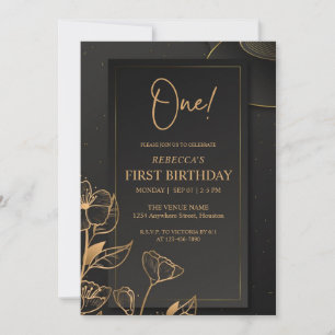 Aangepaste zwart en goud luxe premium monogram kaart