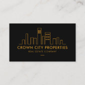 Aangepaste zwart en goud makelaar visitekaartje (Voorkant)