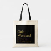 Aangepaste zwart en goud meisjes weekend definitie tote bag (Achterkant)