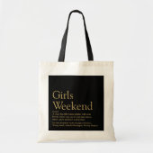 Aangepaste zwart en goud meisjes weekend definitie tote bag (Voorkant)