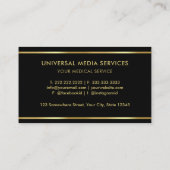 Aangepaste zwart en goud Premium Professional Visitekaartje (Achterkant)