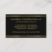 Aangepaste zwart en goud Premium Professional Visitekaartje (Achterkant)