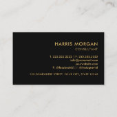 Aangepaste zwart en goud Royal Monogram Profession Visitekaartje (Achterkant)