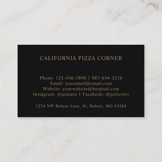 Aangepaste zwart en goudbruin bloemenmonogram visitekaartje (Achterkant)