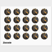 Aangepaste zwart en gouden blanco Sjabloon Ronde Sticker (Vel)