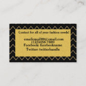 Aangepaste zwart en gouden Glitter Visitekaartje (Achterkant)