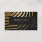 Aangepaste zwart en gouden golf glitter Profession Visitekaartje (Voorkant)