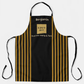 Aangepaste zwart en gouden streep schort (Voorkant)