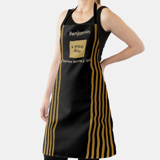 Aangepaste zwart en gouden streep schort (Insitu)