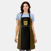 Aangepaste zwart en gouden streep schort (Gedragen)
