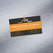 Aangepaste zwart en Sinaasappel woningbouw Magnetisch Visitekaartje (Voorbeeld)