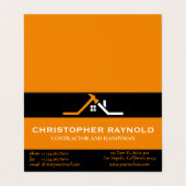 Aangepaste zwart en Sinaasappel woningbouw Visitekaartje (Buitenkant ongevouwen)