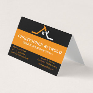 Aangepaste zwart en Sinaasappel woningbouw Visitekaartje