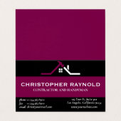 Aangepaste Zwart en Wijn Bouw van het Huis Visitekaartje (Buitenkant ongevouwen)