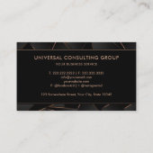 Aangepaste Zwart Goud Donker Bruin Professional Visitekaartje (Achterkant)