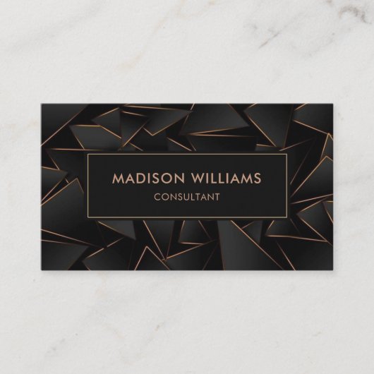 Aangepaste Zwart Goud Donker Bruin Professional Visitekaartje (Voorkant)