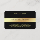 Aangepaste Zwart & Goud Elegant Glam Sjabloon Glos Visitekaartje (Achterkant)