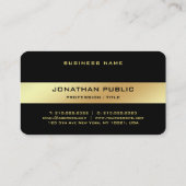 Aangepaste Zwart Goud Elegante Glamour Sjabloon Gl Visitekaartje (Achterkant)