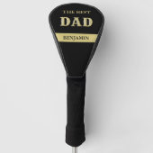 Aangepaste Zwart Goud Gepersonaliseerd BESTE DAD N Golfheadcover (Voorkant)