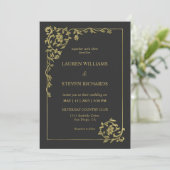 Aangepaste Zwart Goud Koninklijke Oude Decoratie T Kaart (Staand voorkant)