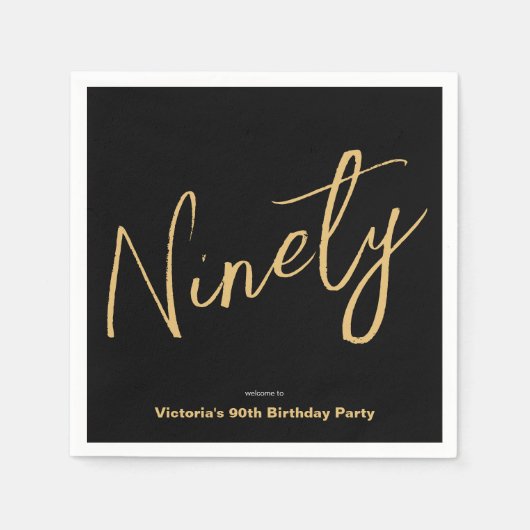 Aangepaste Zwart Goud Minimale Moderne 90ste Verja Servet (Voorkant)