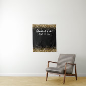 Aangepaste Zwart Goud & Wit Wedding Photo Booth Pr Wandkleed (In situ)