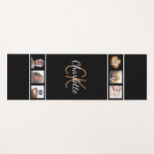Aangepaste zwart gouden foto collage met initiaal  yogamat (Voorkant (horizontaal))