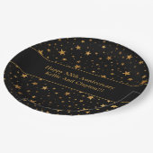 Aangepaste zwart / gouden sterren met bericht Jubi Papieren Bordje (Gekanteld)