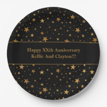 Aangepaste zwart / gouden sterren met bericht Jubi