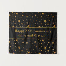 Aangepaste zwart / gouden sterren met bericht Jubi