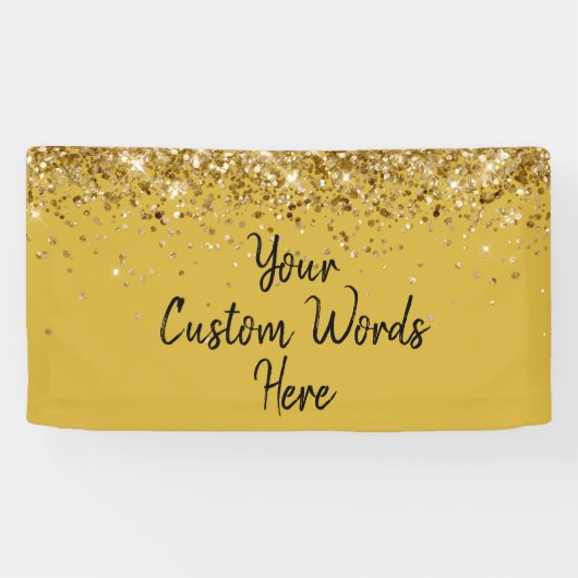 Aangepaste Zwart Gouden Verjaardagsfeest Foto Boot Spandoek (Horizontaal)