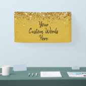 Aangepaste Zwart Gouden Verjaardagsfeest Foto Boot Spandoek (Beurs)